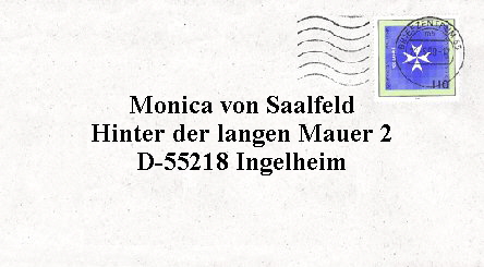 Monica von Saalfeld
Hinter der langen Mauer 2
D-55218 Ingelheim